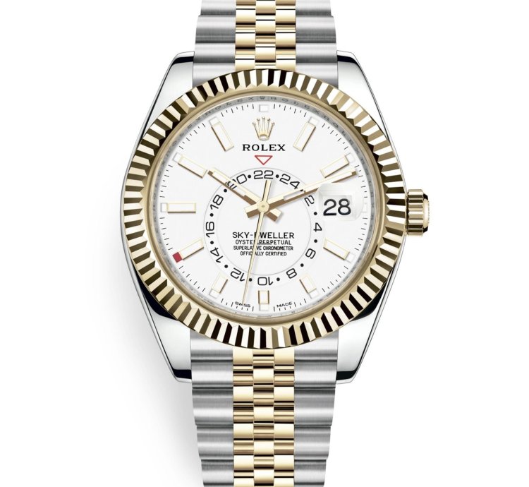 Rolex Sky-dweller 326933 White Dial Two Tone Yellow Gold - Jubilee Bracelet Unworn 2022