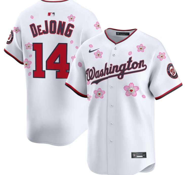 Paul Dejong Jersey 14 Washington Nationals Cherry Blossom Vapor Premier Limited Stitched White