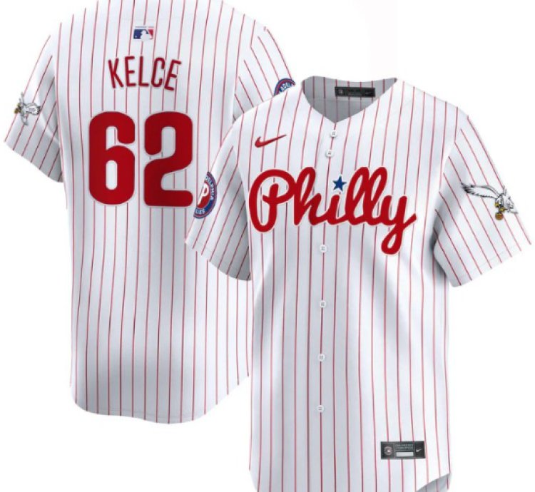 Jason Kelce Jersey 62 Phillies And Eagles Vapor Premier Limited Stitched Pinstripe
