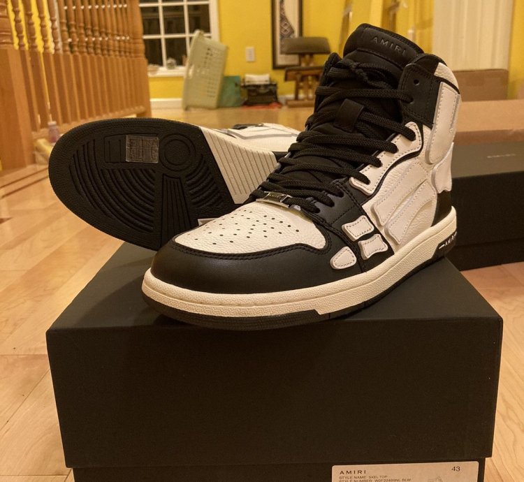 Amiri Skel Hightops Black And White Eu 43 Us 10 Skeleton