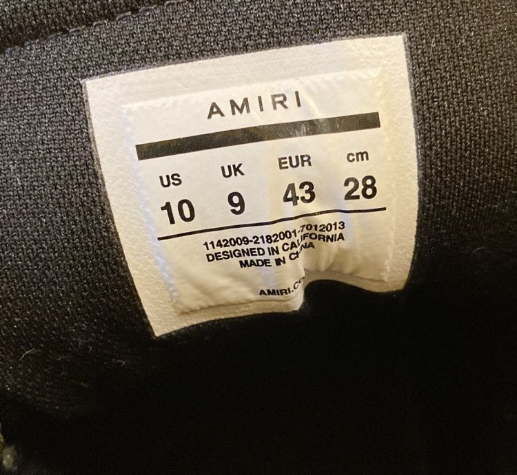 Amiri Skel Hightops Black And White Eu 43 Us 10 Skeleton