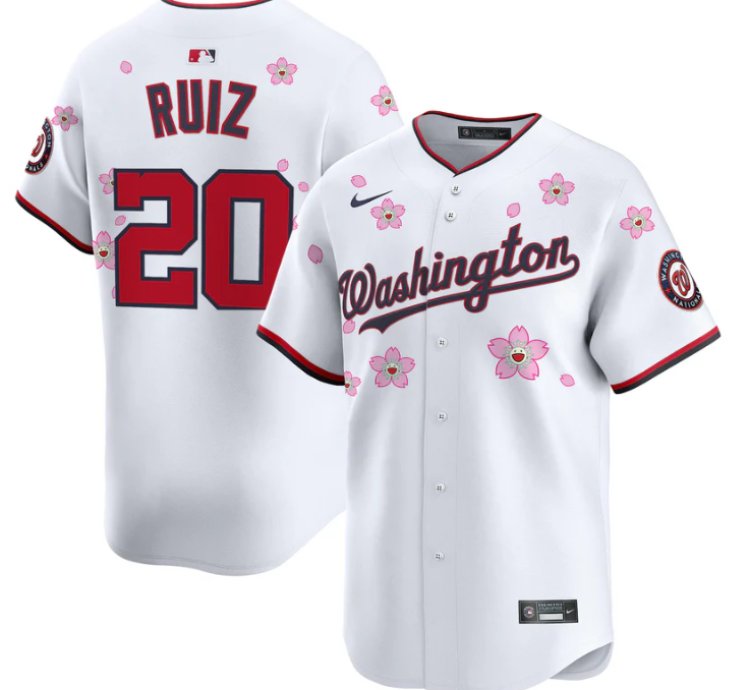 Keibert Ruiz Jersey 20 Washington Nationals Cherry Blossom Vapor Premier Limited Stitched White