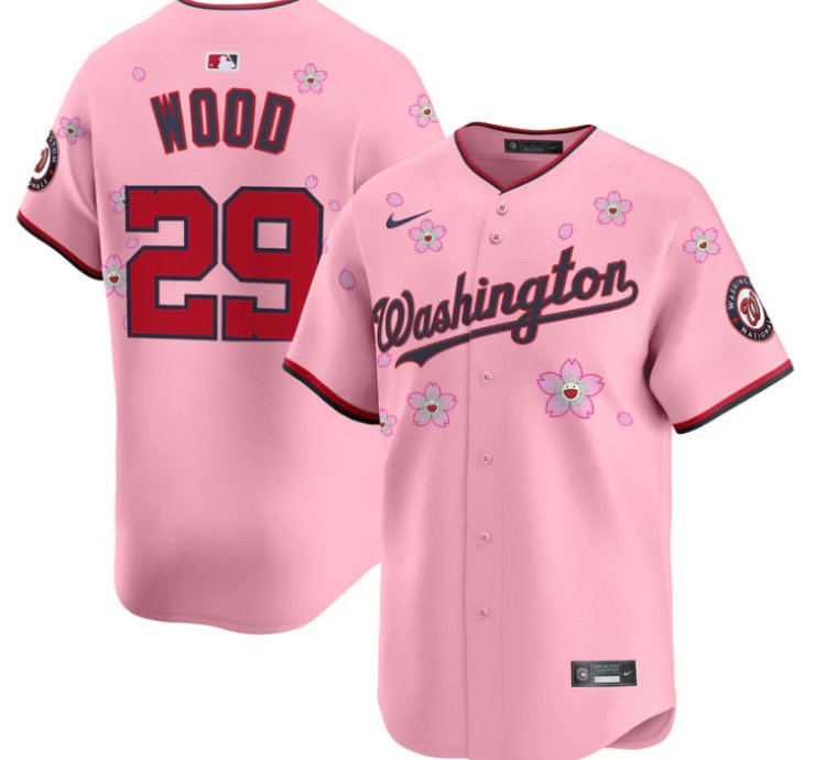 James Wood Jersey 29 Washington Nationals Cherry Blossom Vapor Premier Limited Stitched