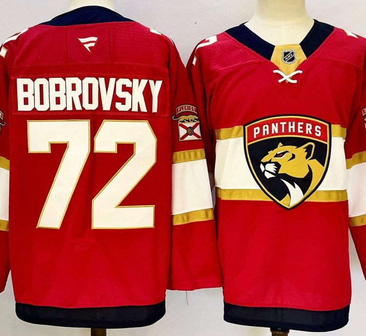 Mens Sergei Bobrovsky Jersey 72 Florida Panthers Red All Stitched