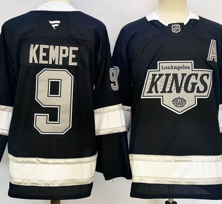 Mens Adrian Kempe Jersey 9 Los Angeles Kings Black All Stitched