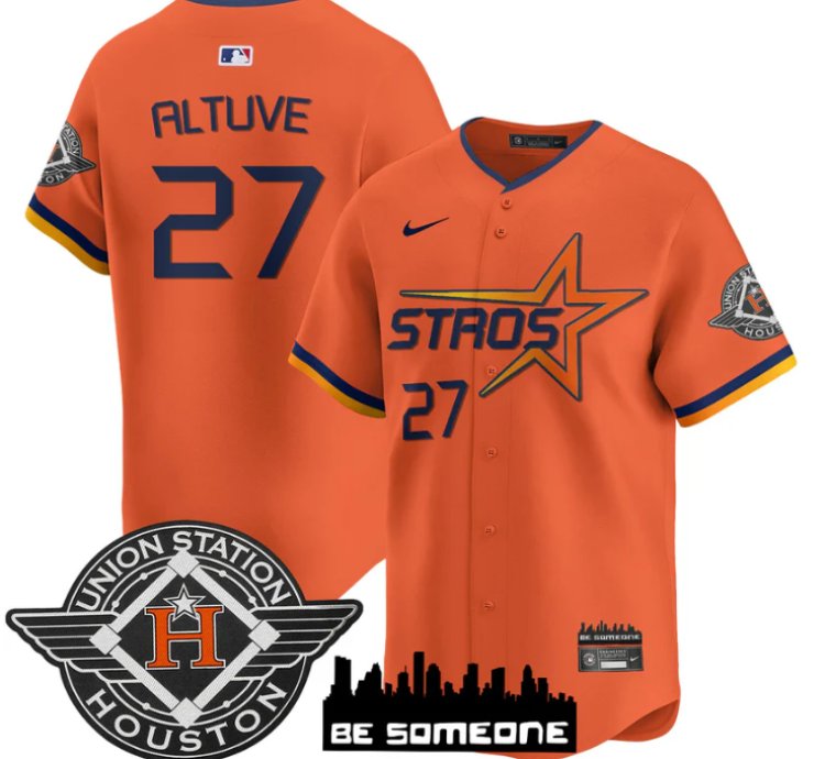 José Altuve Jersey 27 Houston Astros 2025 City Connect Vapor Premier Limited Stitched Orange