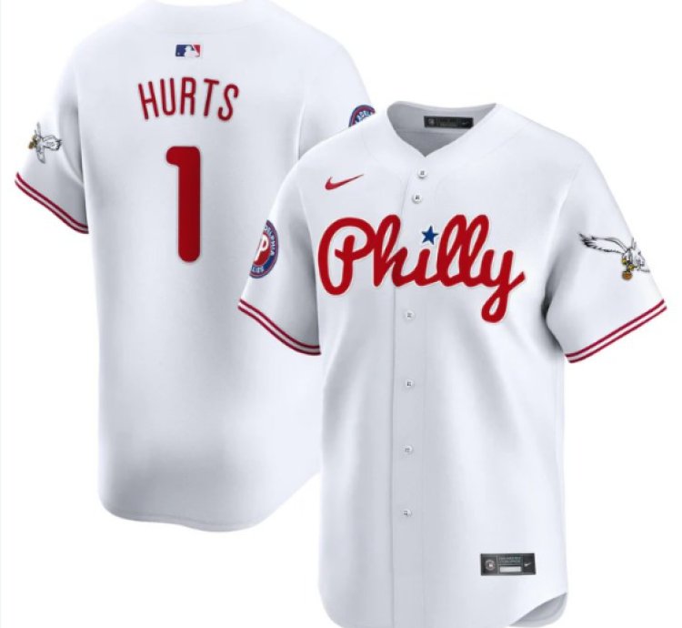 Jalen Hurts Jersey 1 Phillies And Eagles Vapor Premier Limited Stitched White