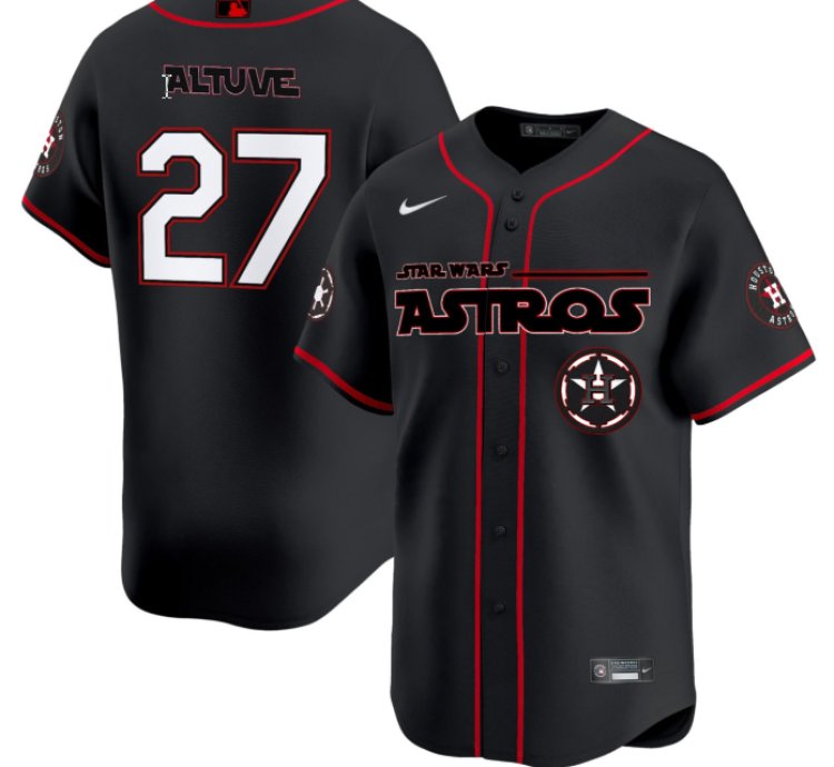 Jose Altuve Jersey 27 Houston Astros Star Wars Black Jersey All Stitched