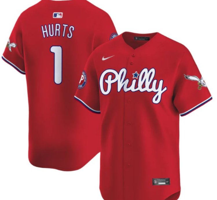 Jalen Hurts Jersey 1 Phillies And Eagles Vapor Premier Limited Stitched Red