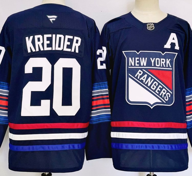 Mens Chris Kreider Jersey 20 New York Rangers Navy Alternate Stitched