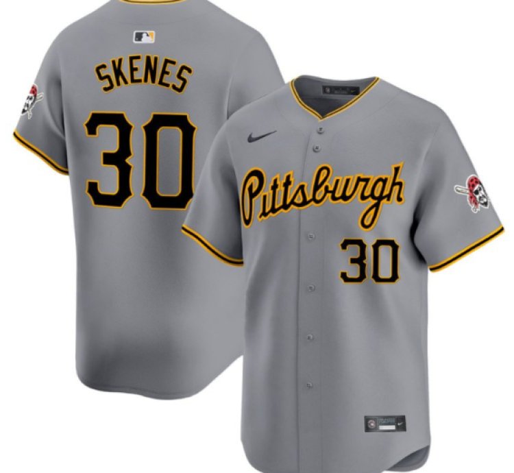 Paul Skenes Jersey 30 Pittsburgh Pirates Gray - All Stitched