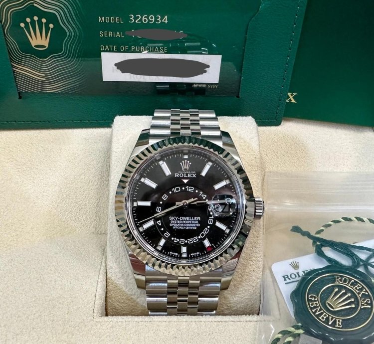 Rolex Sky-dweller 326934 New 2023 Black Sky Dweller Jubilee 42mm Stainless Steel Unworn
