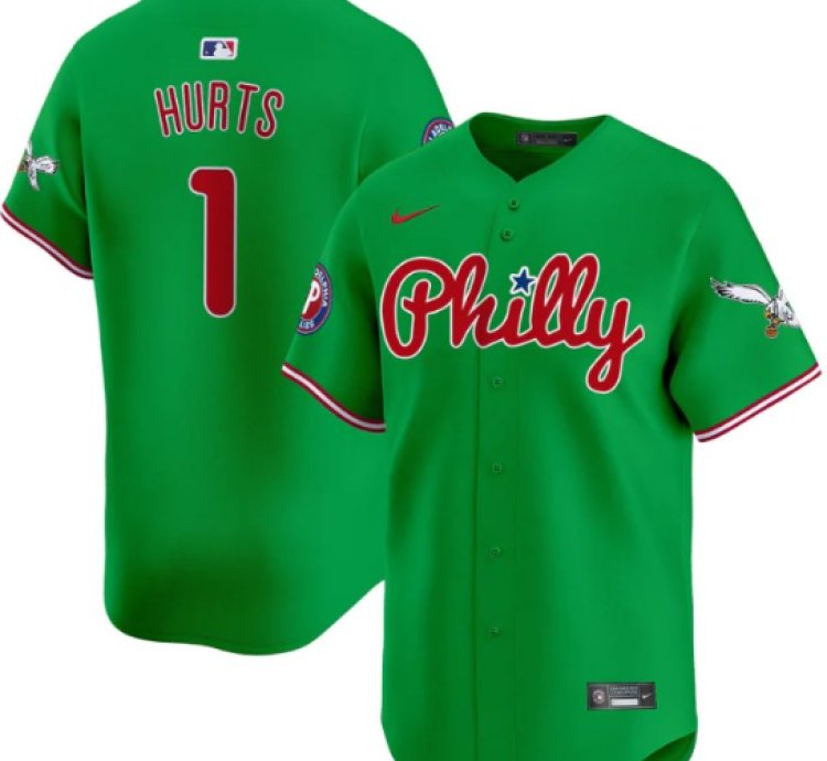 Jalen Hurts Jersey 1 Phillies And Eagles Vapor Premier Limited Stitched Green