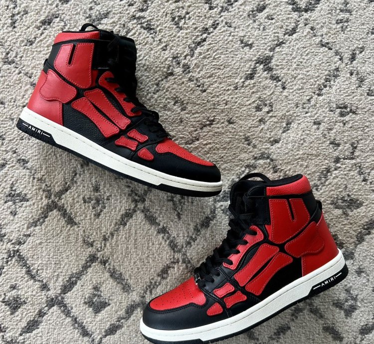 Amiri Skel Top Hi Black Red