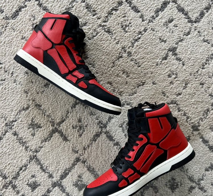 Amiri Skel Top Hi Black Red