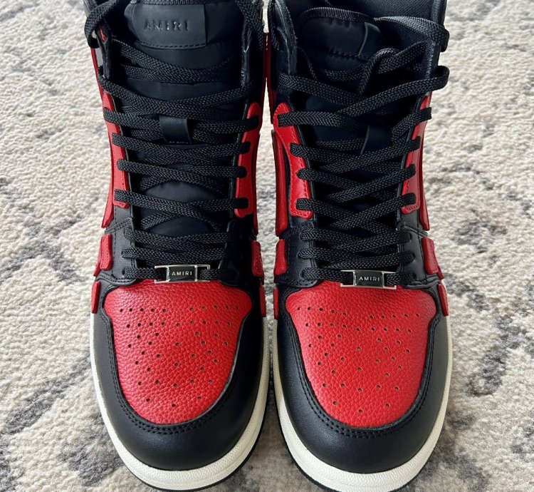 Amiri Skel Top Hi Black Red