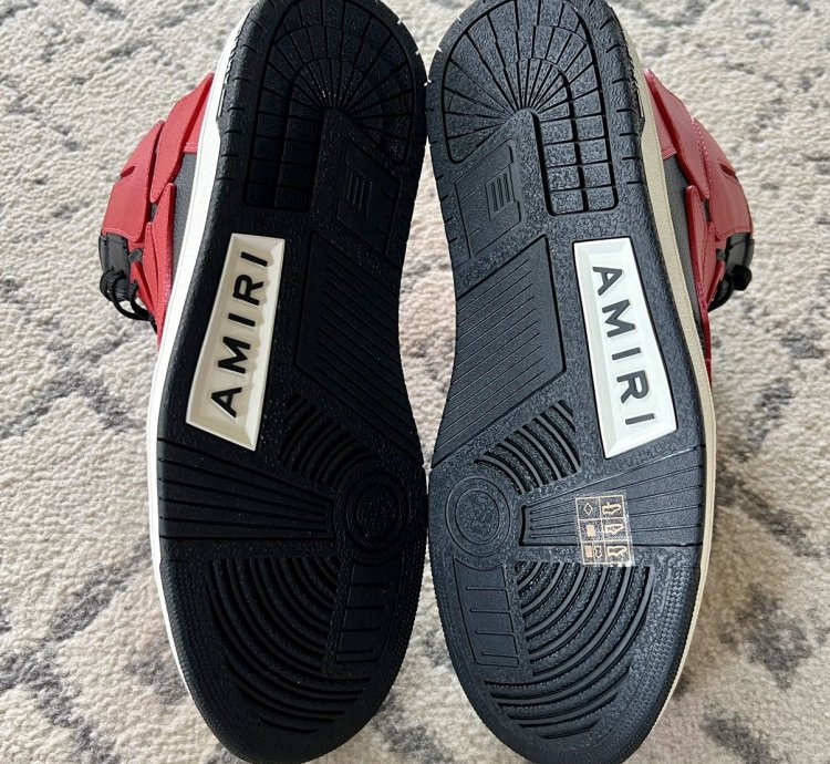 Amiri Skel Top Hi Black Red