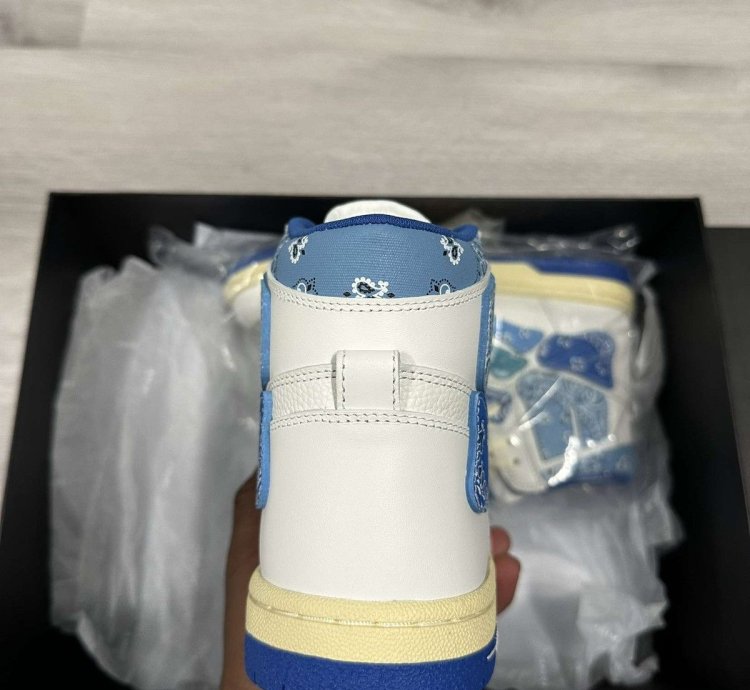 Amiri Skel Top Hi Blue Bandana Sneakers