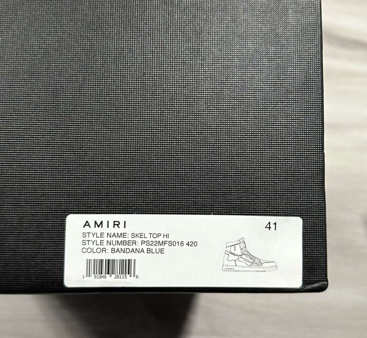 Amiri Skel Top Hi Blue Bandana Sneakers