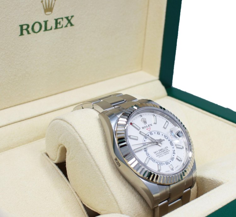 Rolex Sky-dweller 326934 Steel White Dial Oyster Perpetual Box Papers New