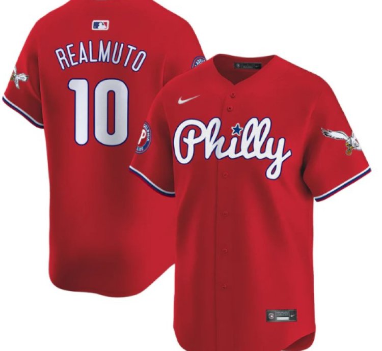 Jtrealmuto Jersey 10 Phillies And Eagles Vapor Premier Limited Stitched Red