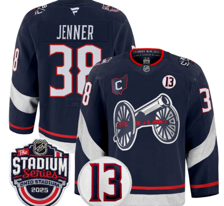 Men Boone Jenner Jersey 38 Columbus Blue Jackets 2025 Stadium Series Navy