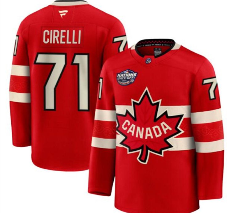 Mens Anthony Cirelli Jersey 71 Canada Red 2025 4 Nations Face-off Stitched