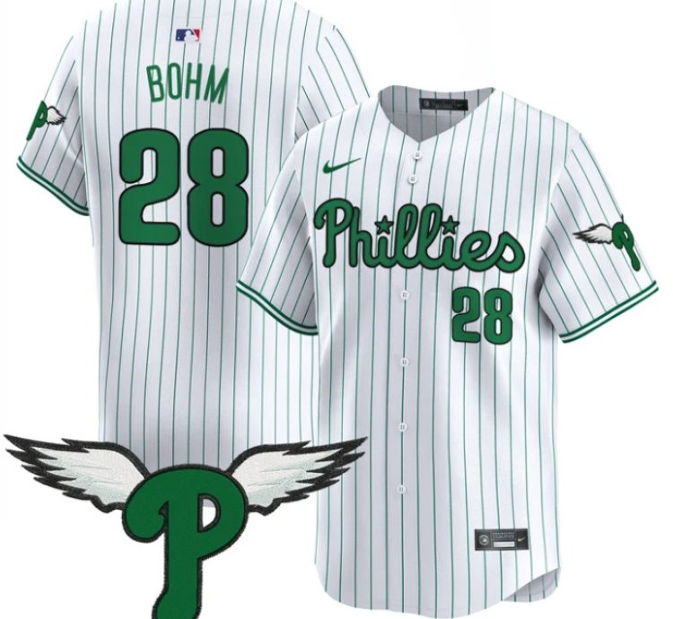 Alec Bohm Jersey 28 Philadelphia Phillies 2025 Vapor Premier Limited Stitched Pinstripe