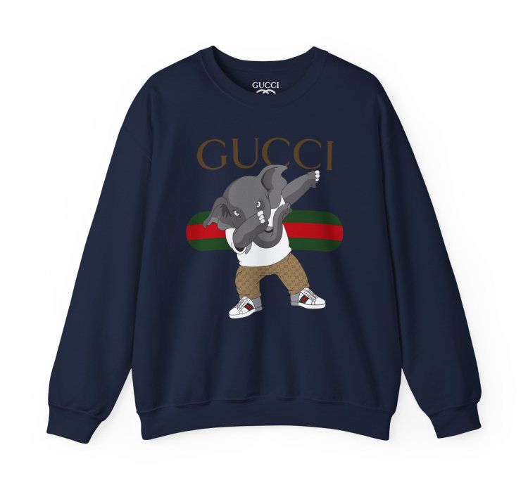 Gucci Elephant Navy Sweatshirt - Size Usa