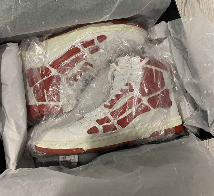 Amiri Skel Top High White Red Size 12 45 Eu