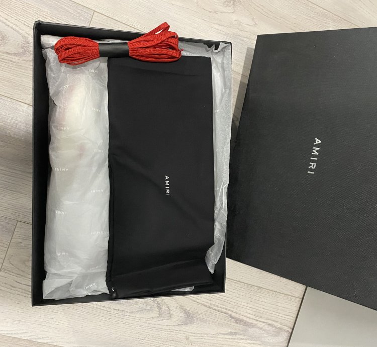 Amiri Skel Top High White Red Size 12 45 Eu