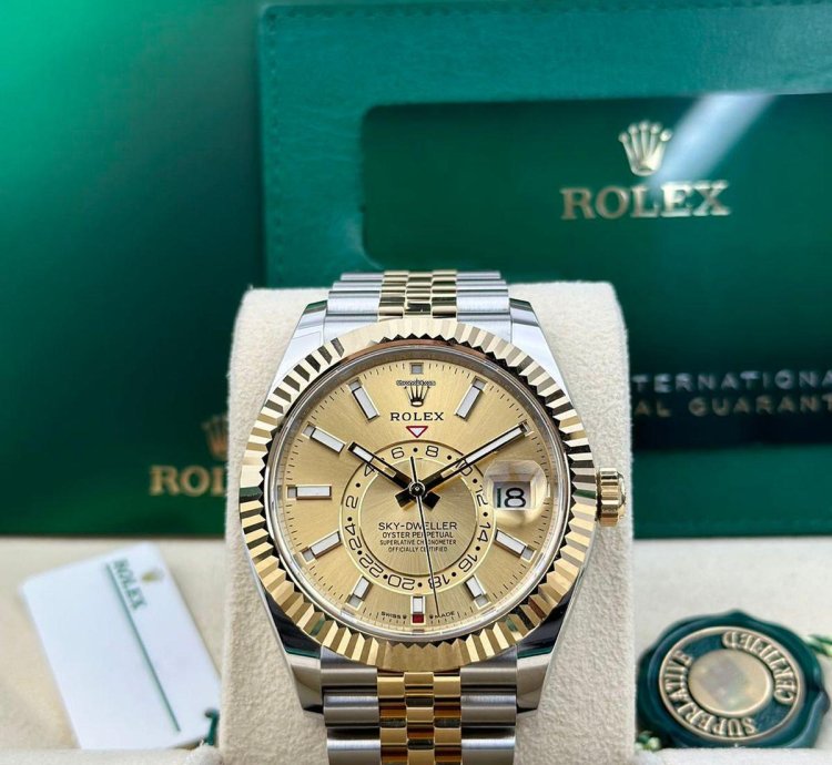 Rolex Sky-dweller 336933 Rolex Sky-dweller 42mm Two-tone Champagne Stick Dial Jubilee Bracelet 2025