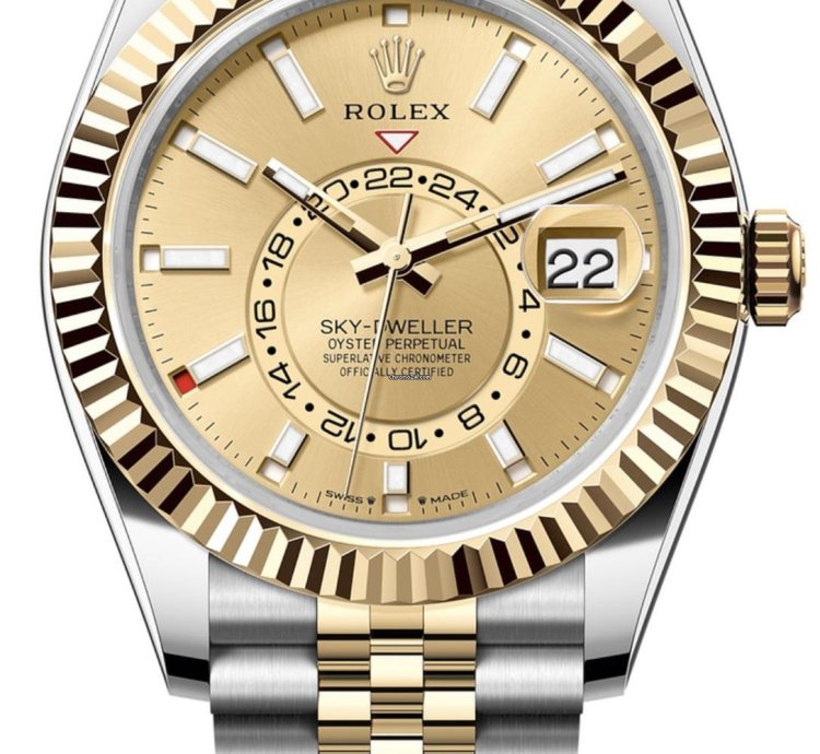 Rolex Sky-dweller 336933 Rolex Sky-dweller 42mm Two-tone Champagne Stick Dial Jubilee Bracelet 2025
