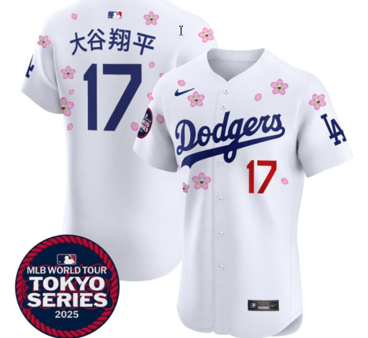 Shohei Ohtani kanji Jersey 17 Dodgers Tokyo Series 2025 Vapor Premier Elite Stitched White