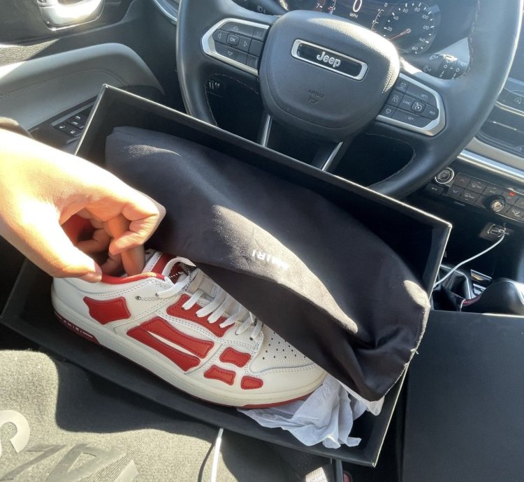 Amiri Skel Top Low Shoe White Red