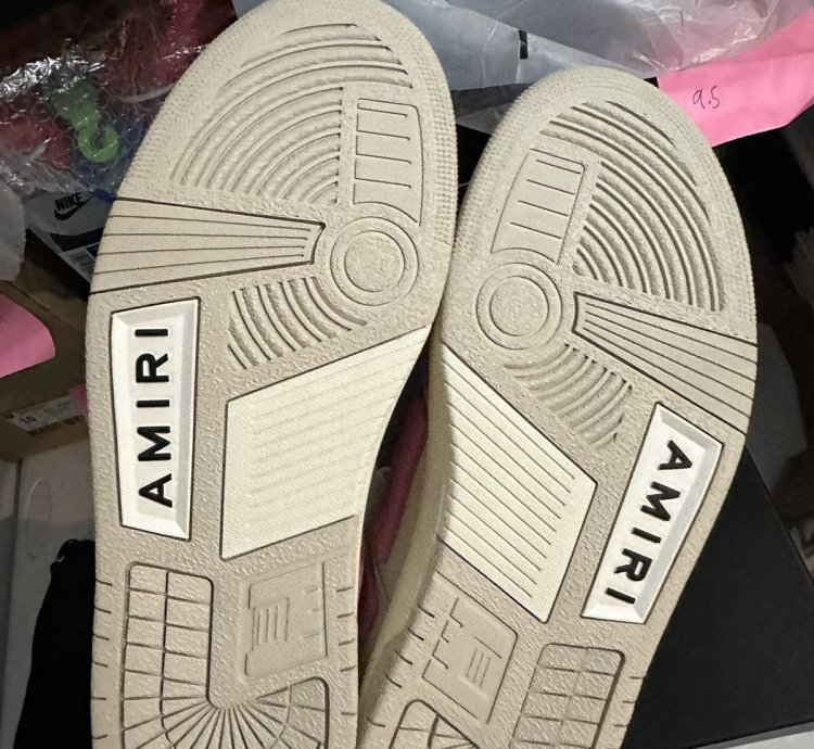 Amiri Skel Top Low Sneakers Beige Pink Size 9