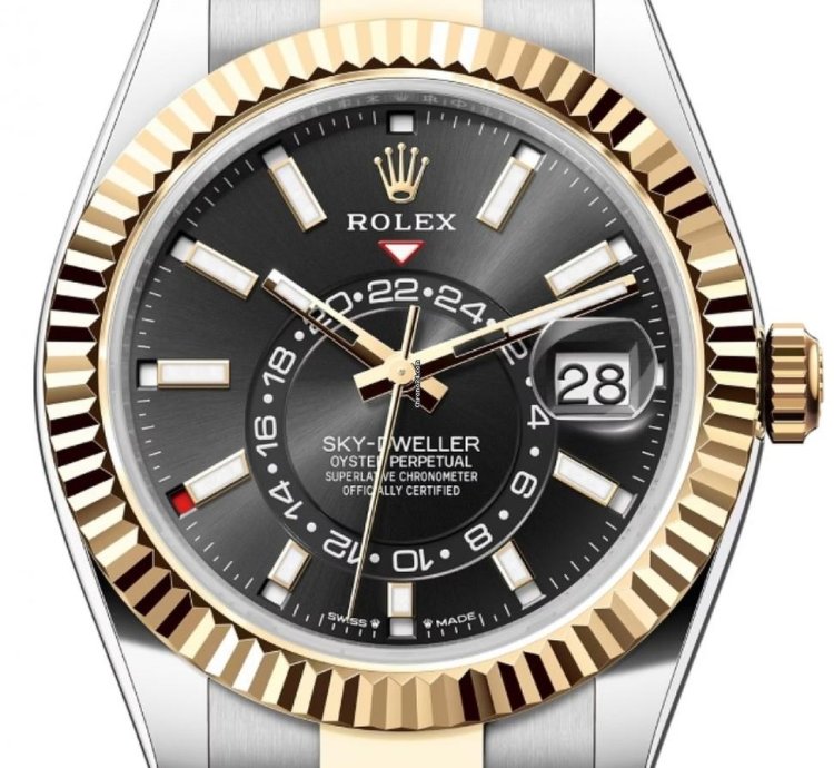 Rolex Sky-dweller 336933 Two Tone Black Dial Oyster Bracelet Unworn 2023