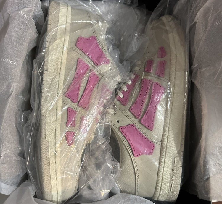 Amiri Skel Top Low Sneakers Beige Pink Size 9