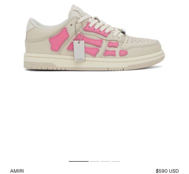 Amiri Skel Top Low Sneakers Beige Pink Size 9