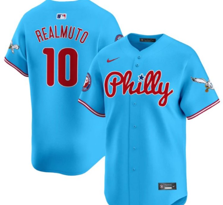 Jtrealmuto Jersey 10 Phillies And Eagles Vapor Premier Limited Stitched Light Blue