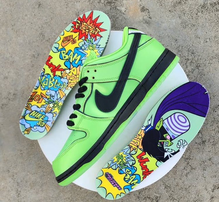 Nike Sb Dunk Low The Powerpuff Girls Green Buttercup