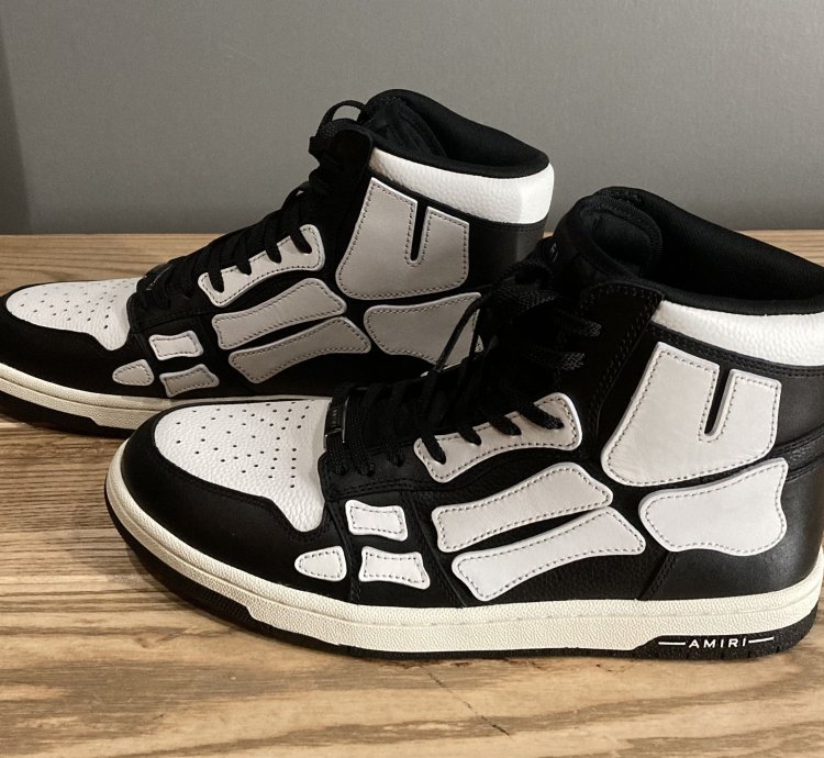 Amiri Skel-top High Black-white Size 11us