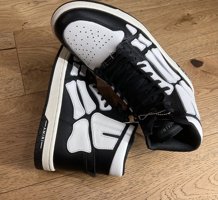 Amiri Skel-top High Black-white Size 11us