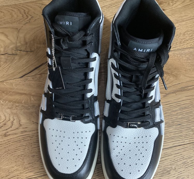 Amiri Skel-top High Black-white Size 11us