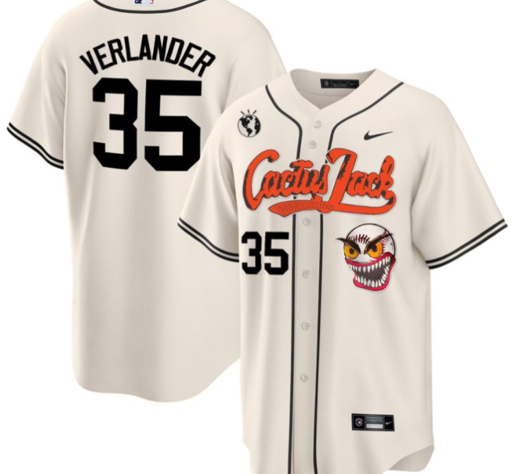 Justin Verlander 35 Houston Astros Cactus Jack Cream Jersey