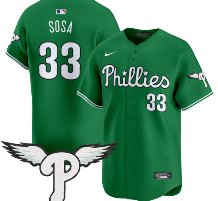 Edmundo Sosa Jersey 33 Philadelphia Phillies 2025 Vapor Premier Limited Stitched Kelly Green