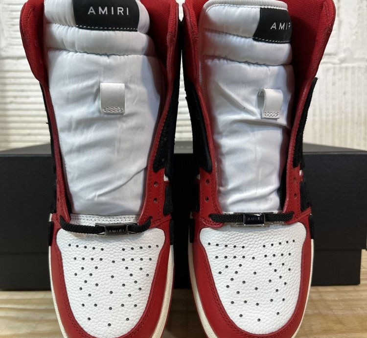 Amiri Skeleton Black Red White High Top Sneaker Sz 42