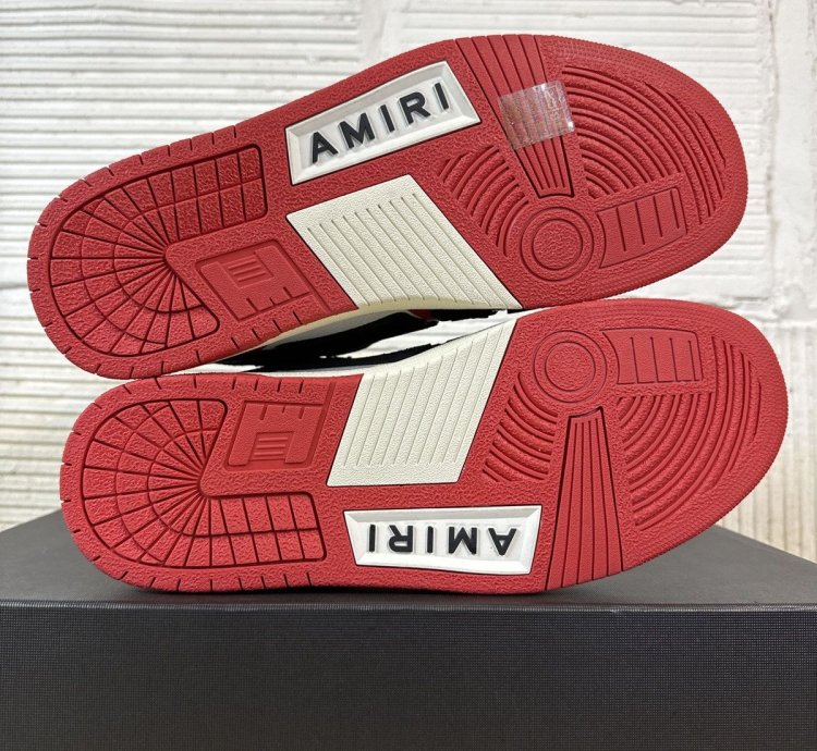 Amiri Skeleton Black Red White High Top Sneaker Sz 42