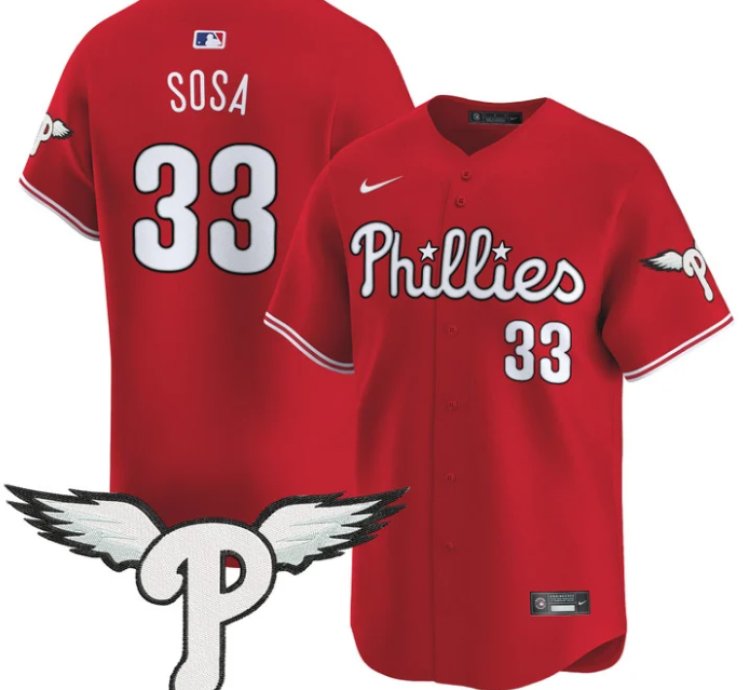 Edmundo Sosa Jersey 33 Philadelphia Phillies 2025 Vapor Premier Limited Stitched Red