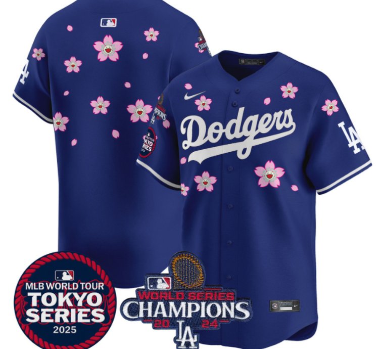 Team Jersey No Name Dodgers Tokyo Series 2025 World Series Champions Patch Royal